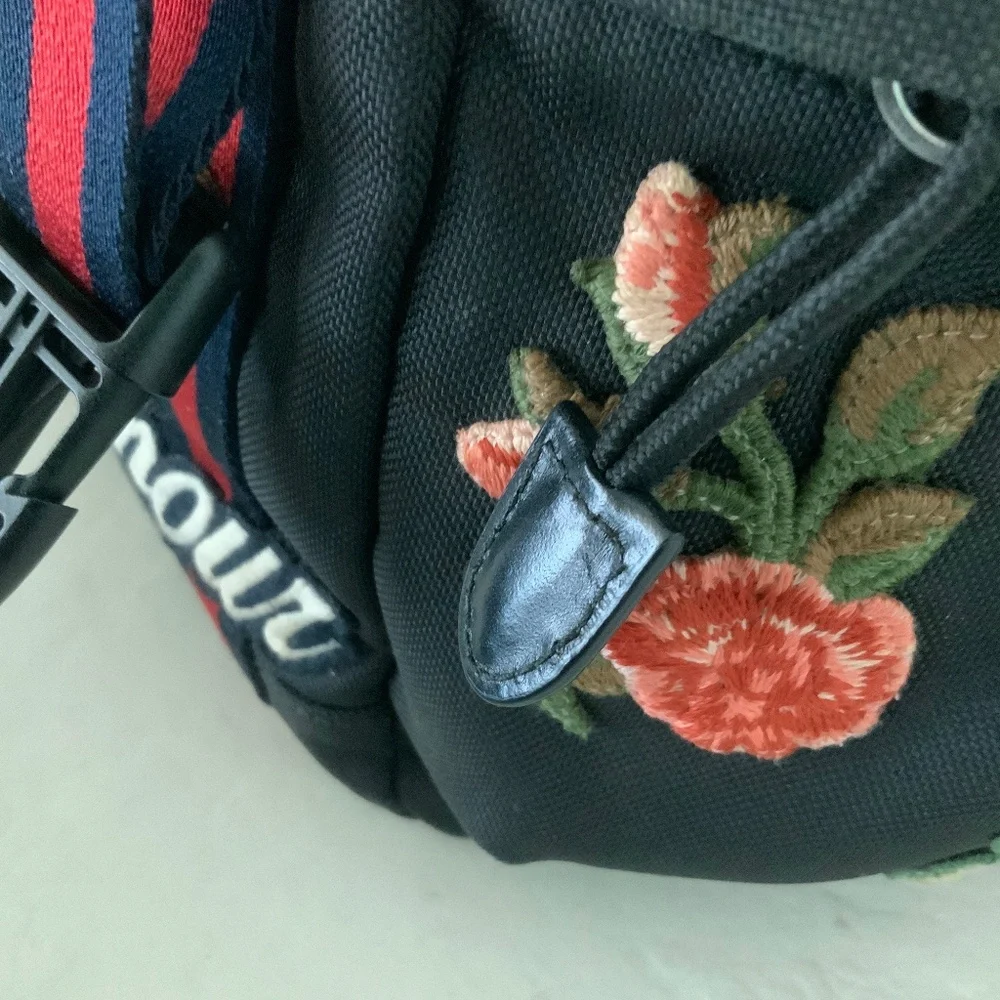 GUCCI L'Aveugle Par Amour Embroidered Canvas Backpack Black AUTHENTIC + Dustbag - Picture 15 of 16